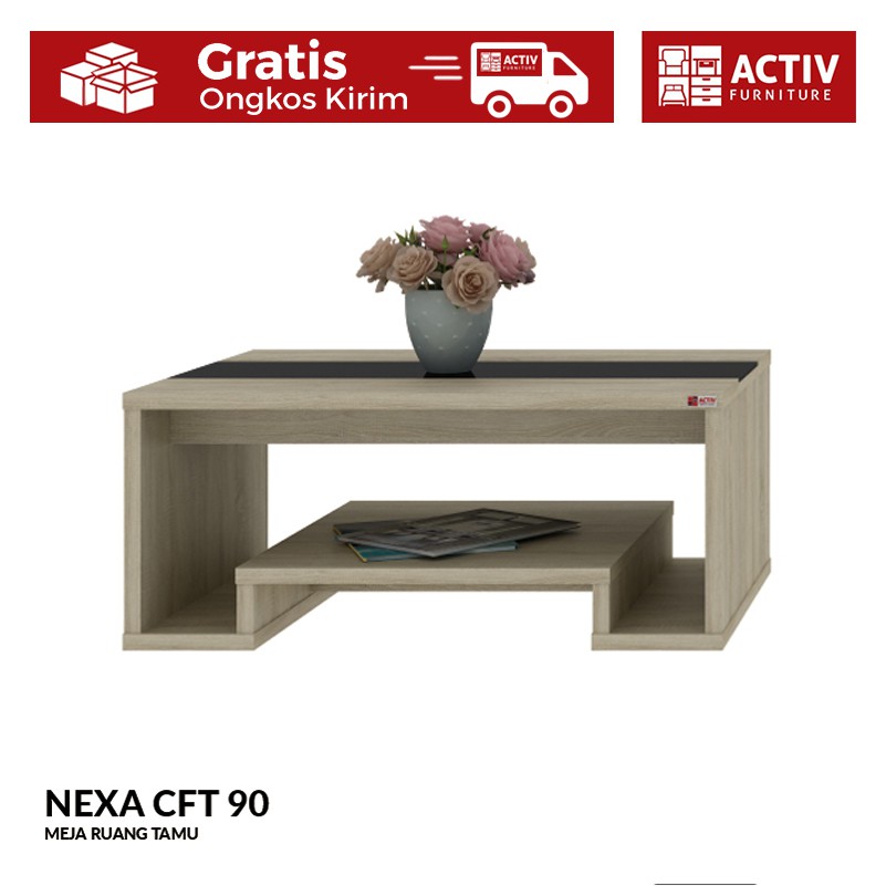 Activ Meja Ruang Tamu Minimalis Coffee Table Meja Kopi Activ Nexa Cft 90 Sonoma Oak Shopee Indonesia