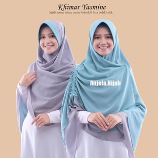 Hijab Jilbab  Khimar Kerut Samping Bolak Balik Jumbo Ceruty 