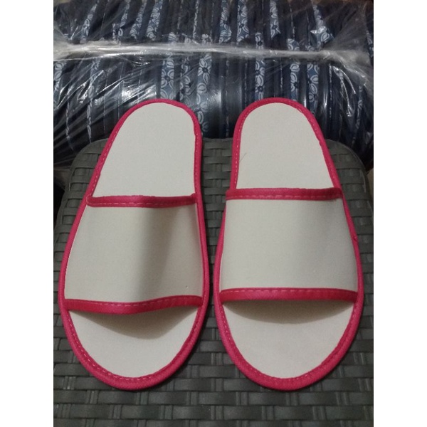COSTUM SABLON SANDAL LANTAI /HOTEL # SLIPPERS SEPOND 4 ML MIN ORDER 100 PASANG-List pink