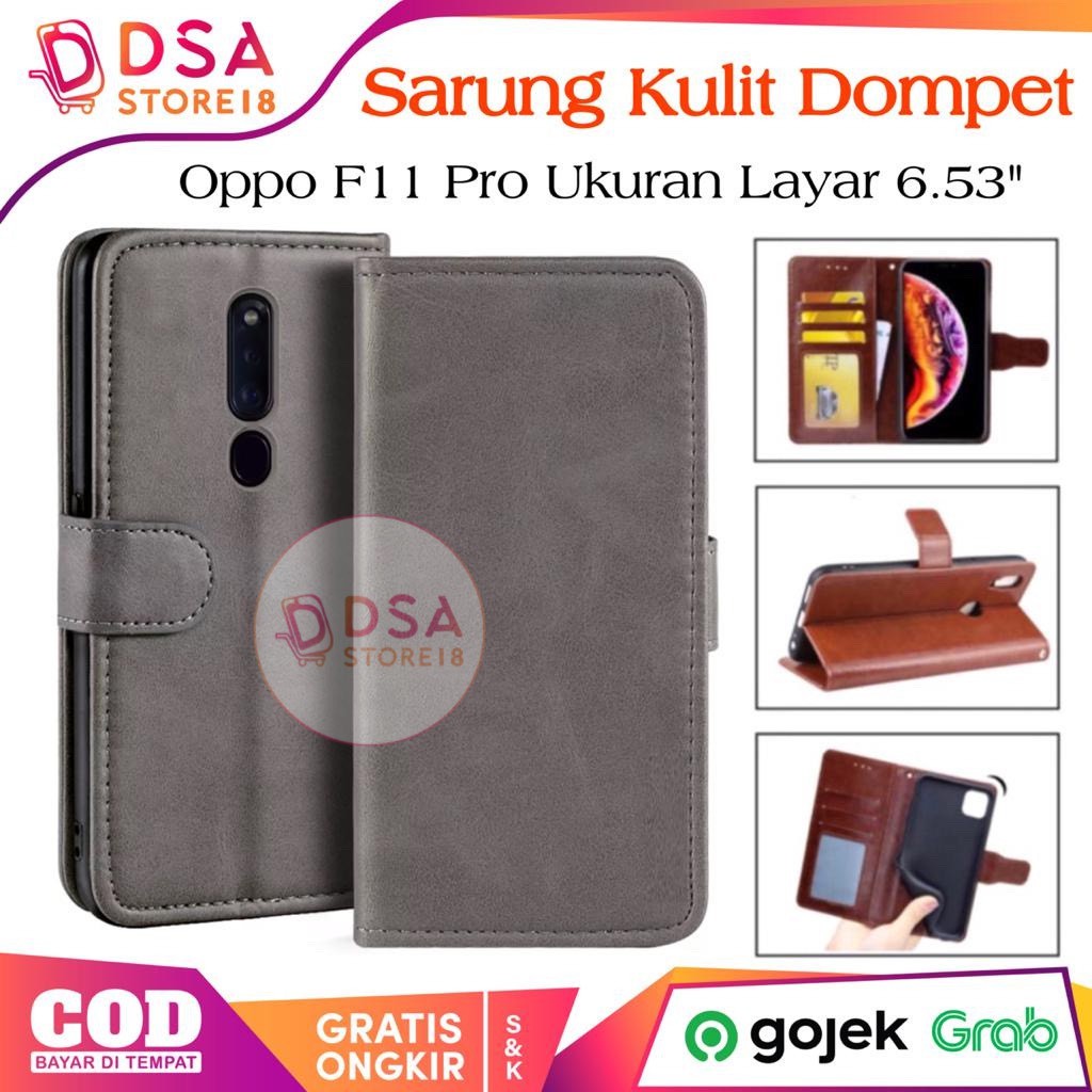 Case oppo F11 Pro / Casing Oppo F11 Pro / Leather Case Flip Cover Wallet Dompet Hp Casing Kulit