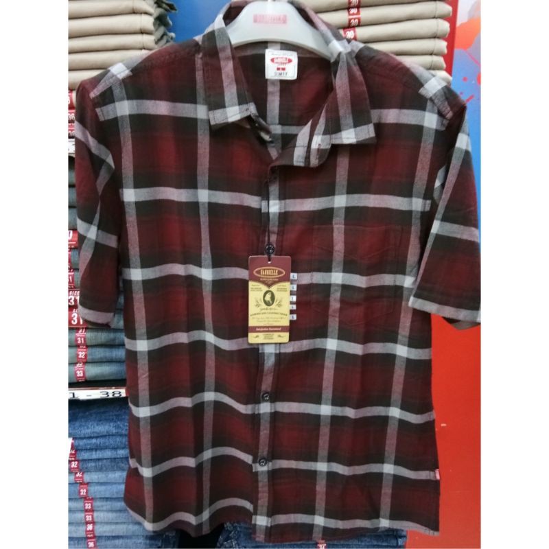 Kemeja Lengan Pendek Pria Gabrielle Jeans Original Mens LB03210GU Slimfit