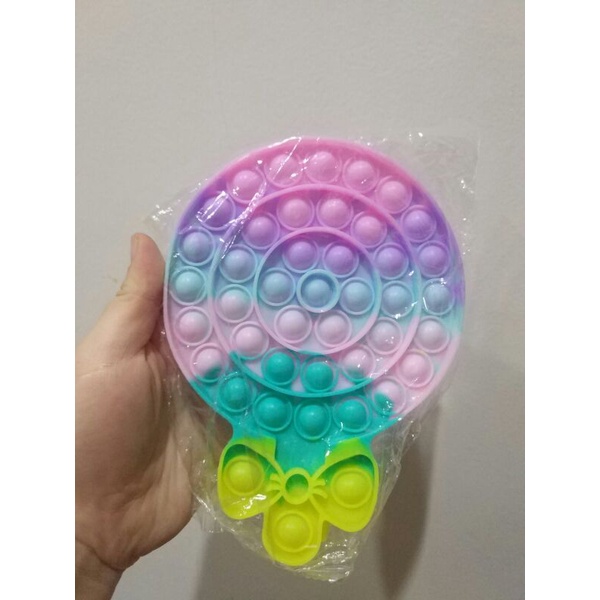 Mainan Viral Pop it Fidget Rainbow, Pop it viral, Mainan pop it, Fidget toys-lolipop rainbow