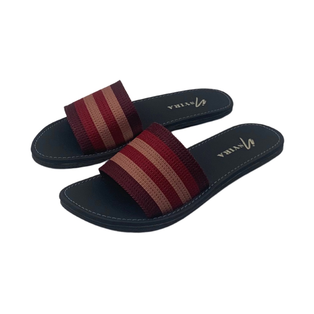 Insyira - Sandal Wanita Renata / Sandal Selop Wanita Non Slip / Sandal Rajut Alas Hitam