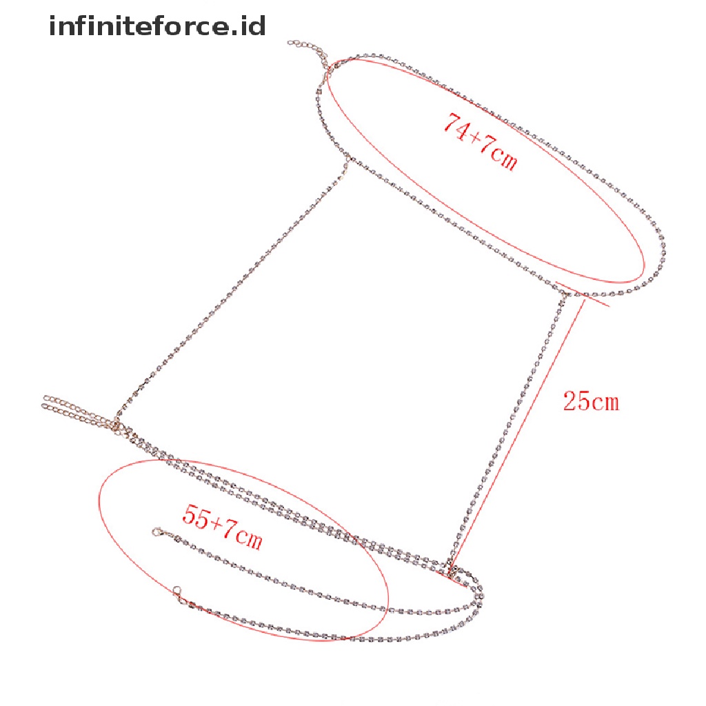 Infiniteforce.id Kalung Rantai Pinggang / Perut Wanita Hias Kristal Sexy Untuk Bikini