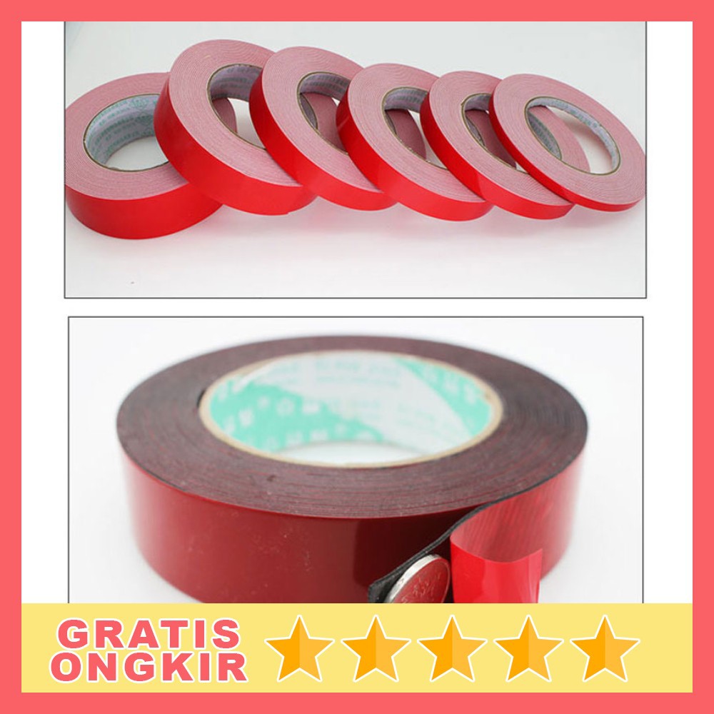 GS8 Selotip Tape Lakban Double Tape 3M Foam Serba Guna Selotip Red NIKTO