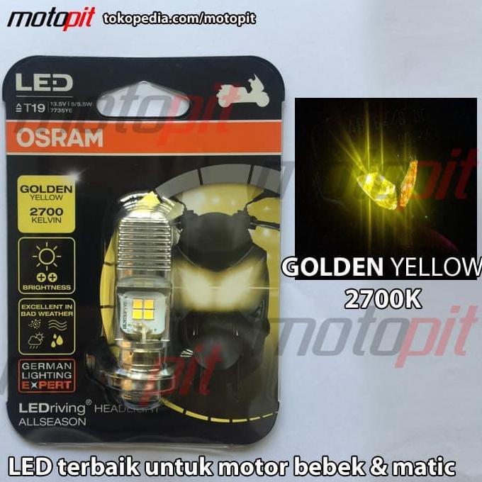 BARU OSRAM LED T19 M5 K1 LAMPU UTAMA MOTOR H6 KUNING 2700K GOLDEN YELLOW #4