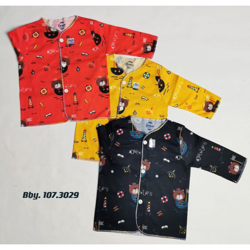 BAJU BAYI NEWBORN KUTUNG PENDEK PANJANG ISI 3PCS / BAJU BAYI UNISEX NASUKA HALUS