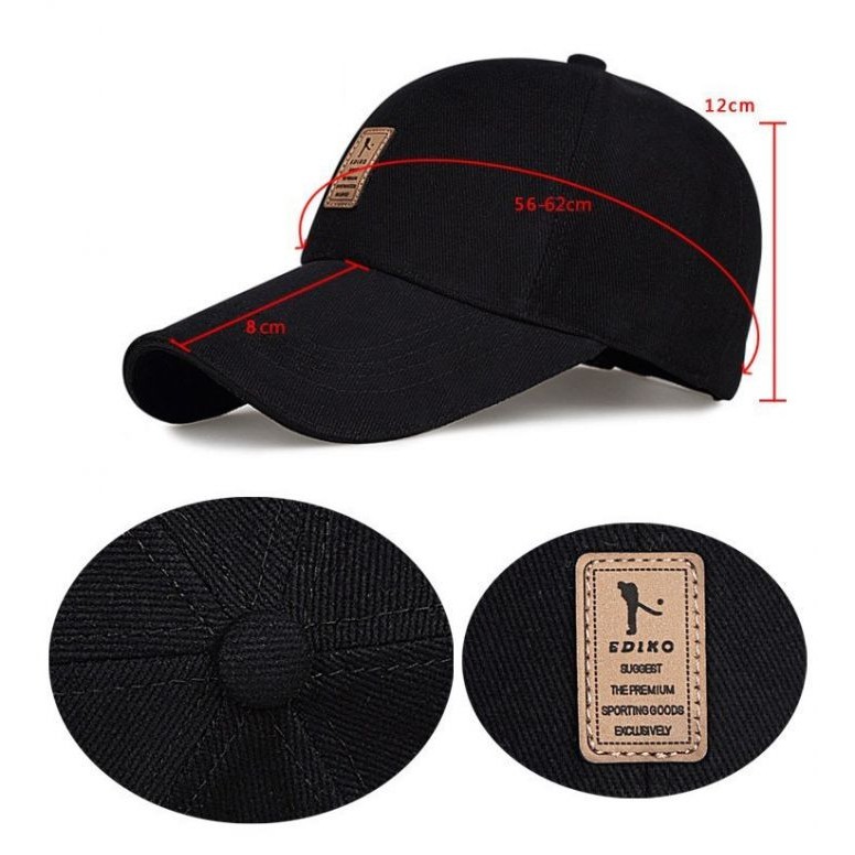 Topi Baseball EDIKO Golf Sport Fashion Untuk Pria dan Wanita Snapback
