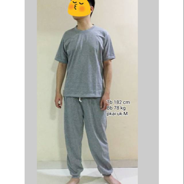 Baju tidur kaos abu-abu