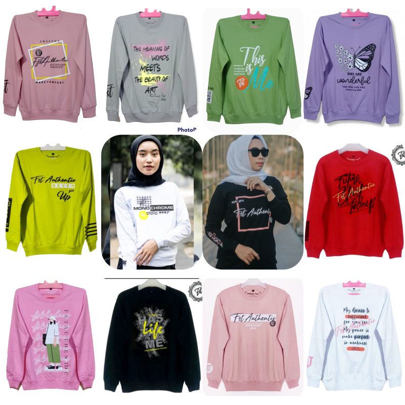 Terbaru Kaos wanita lengan panjang pakai ban bawah size M L XL XXL Baju Dinarry Kaos Sweater / Zolaq