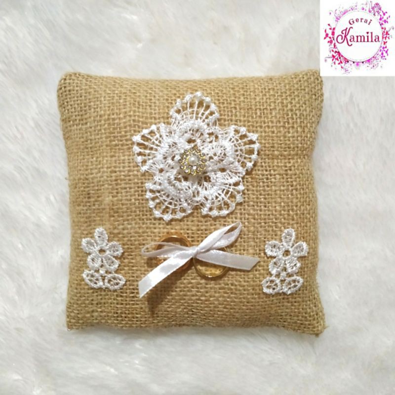 ring pillow for wedding bantal cincin pernikahan wadah cincin rustic unik murah