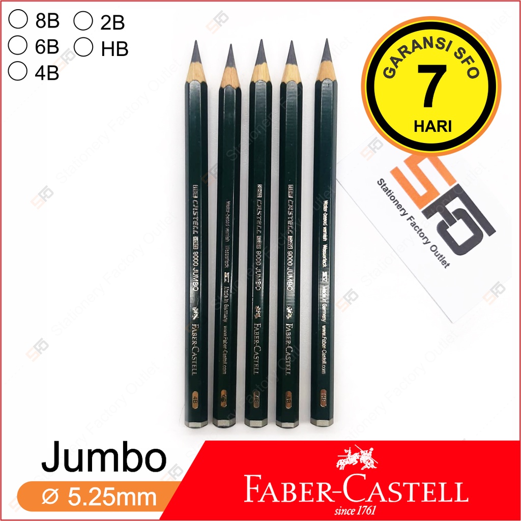 Jual Pensil Jumbo Faber Castell - 8B 6B 4B 2B HB - SFO Semarang ...