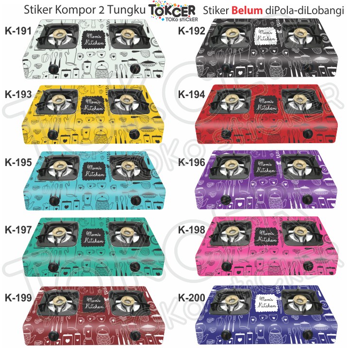Stiker Kompor 2 Tungku MOM's Kitchen