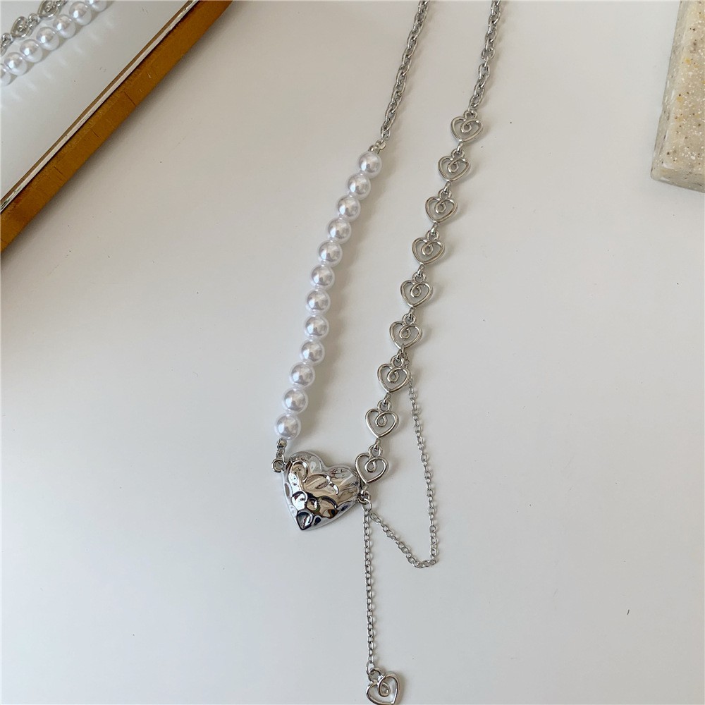 Pearl Love Necklace Accessories Personality Fashion Korean Pendant Chain