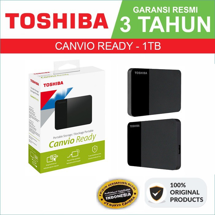 Toshiba Canvio Ready 1TB - External Hard Disk - Garansi Resmi