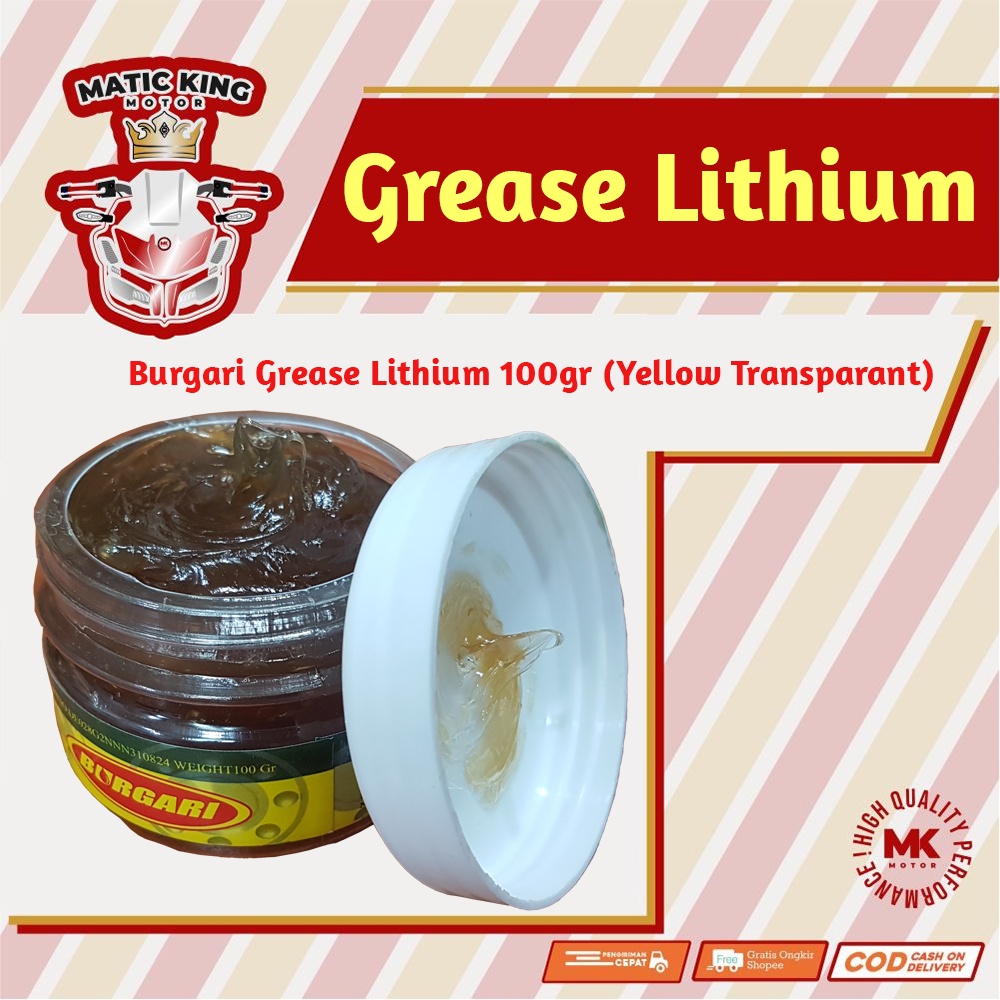 Grease minyak gemuk pelumas Bearing CVT lithium yellow BURGARI 90gr