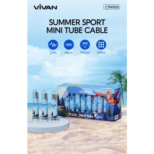 Vivan CTM100S Colorful Micro USB Tube Kabel Data Cable 1pcs New CTM100 - RANDOM