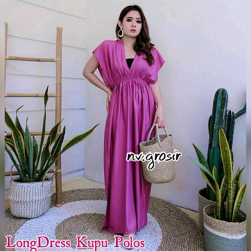 LONG DRESS KUPU POLOS