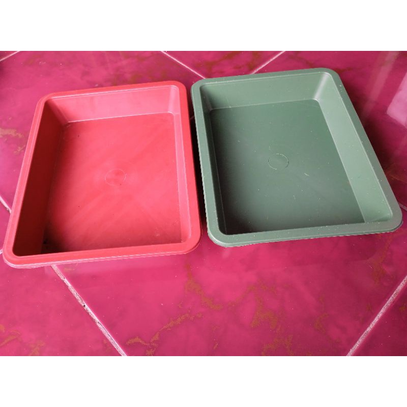 nampan loyang kotak segi plastik kecil