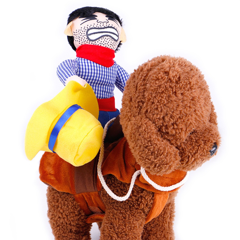 Kostum Anjing Model Cowboy Rider Dengan Boneka Dan Topi Untuk Halloween