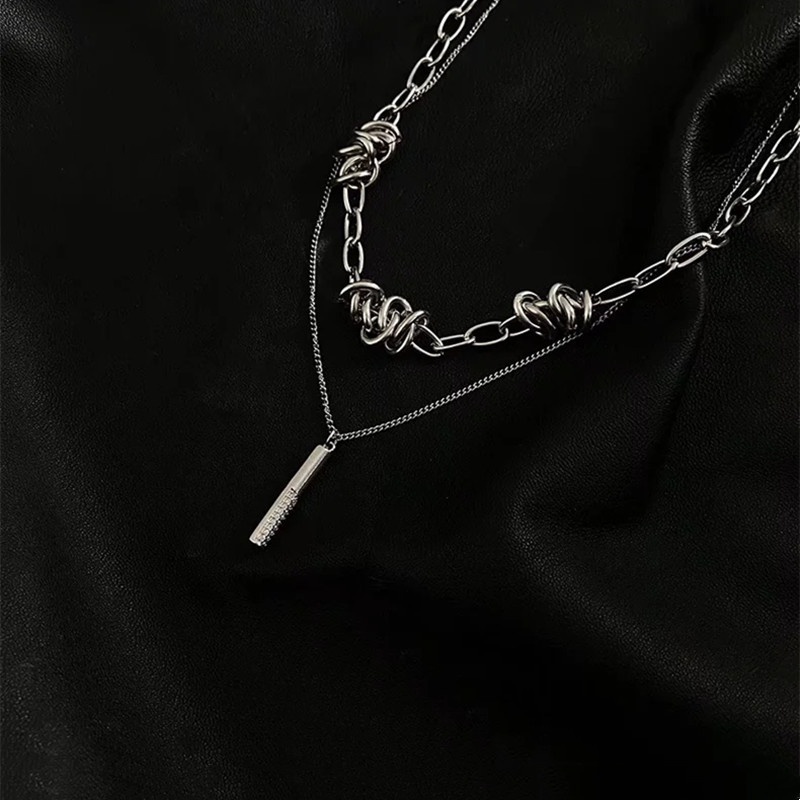 Kalung Rantai Klavikula Model Duri Ganda Pendek Untuk Aksesoris