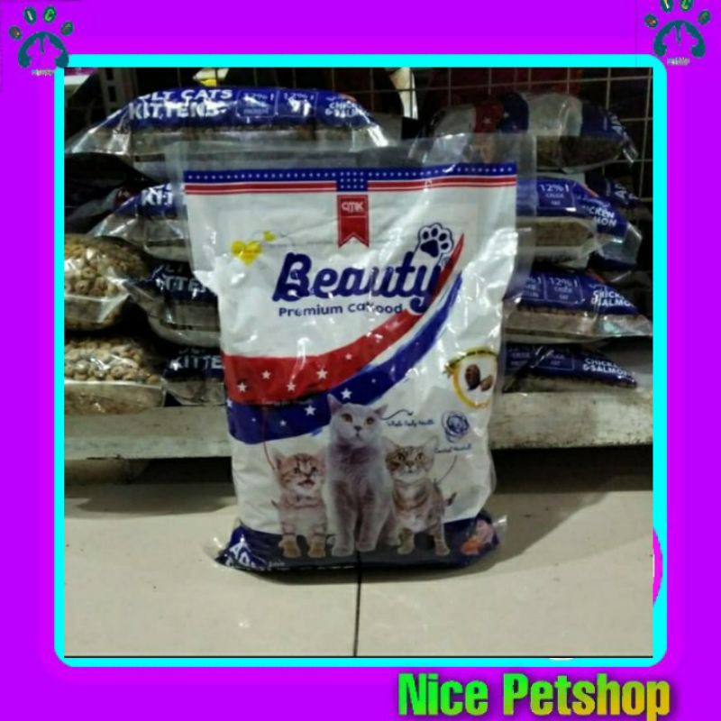 Beauty Cat food premium Repack 1kg Makanan Kucing all Stage Kitten Dan Dewasah