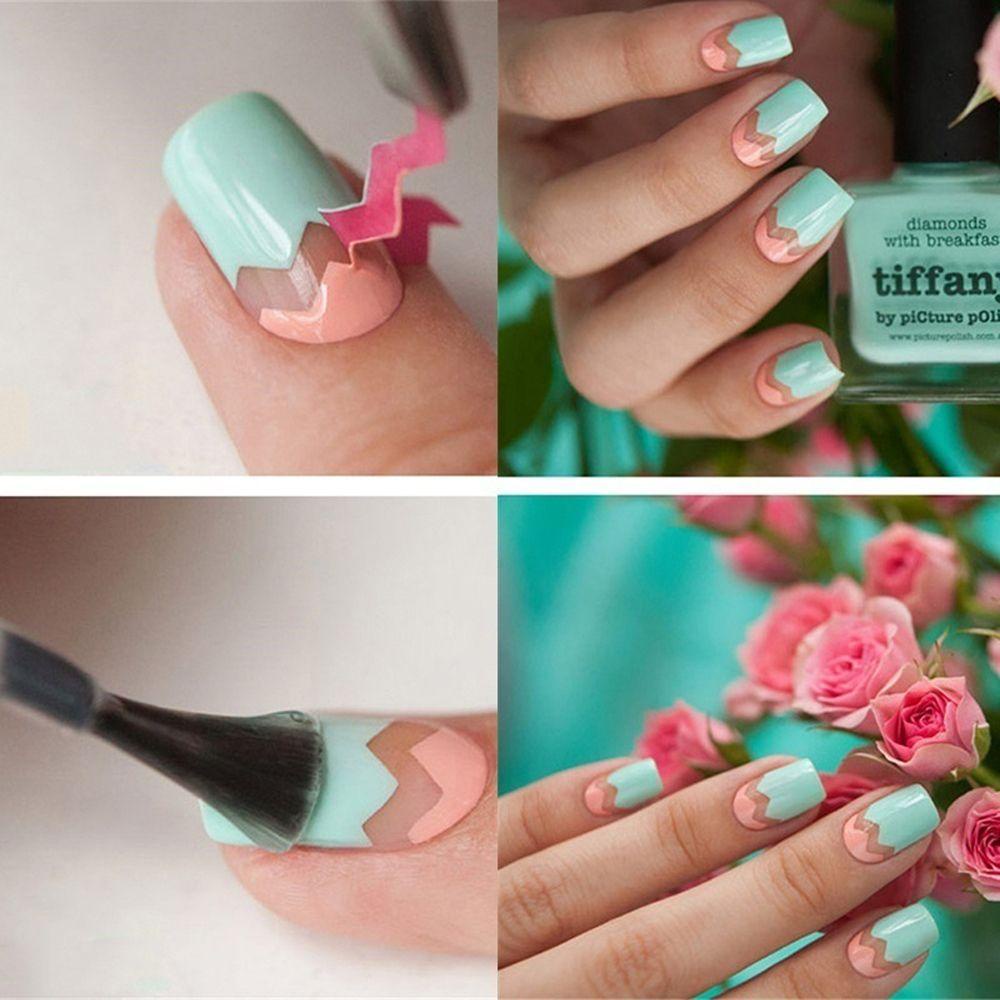 Mxbeauty 10 Lembar / lot Stiker Kuku Extension Warna Putih Untuk Nail Art / Manicure DIY