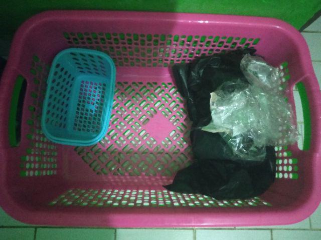 Keranjang Baju Plastik Segi Ukuran Large  Tempat Pakaian Laundry Kotor Bersih By Gojek/grab