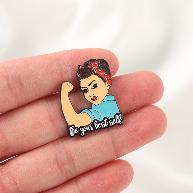 Be Your Best Self Enamel Pin Women Powers Brooch Clothes Lapel Badges Cap Bag Creative Feminism Jewelry Gift for Friends