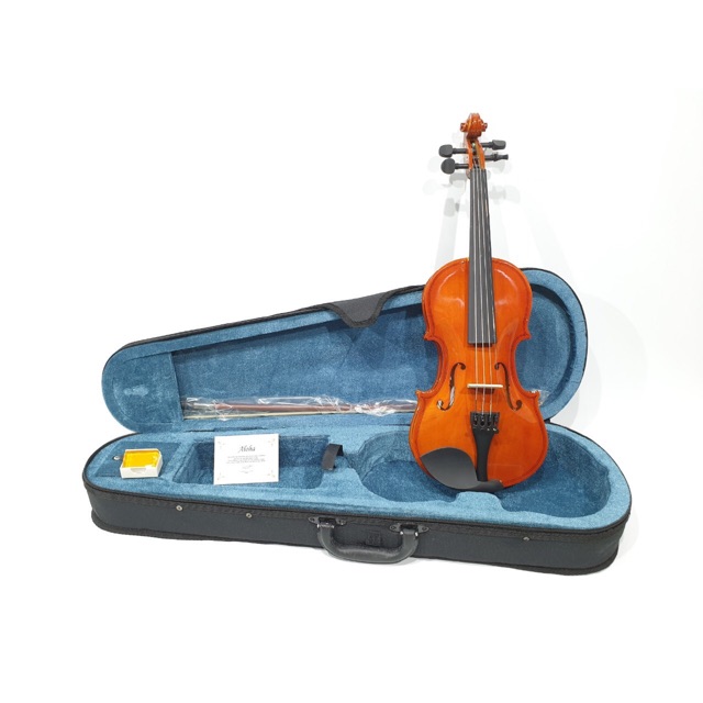 Biola Akustik Merk Aloha Original Ukuran 1/2 Violin Bonus Hardcase Bow Rosin Bridge Buat Belajar