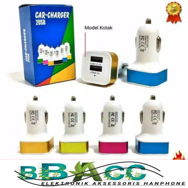 Batok Charger mobil 2output 2,1Amper FastCharger