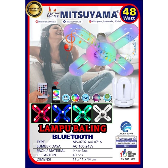 Lampu Bluetooth 4 Baling Original Mitsuyama MS 0707 Seri 0716