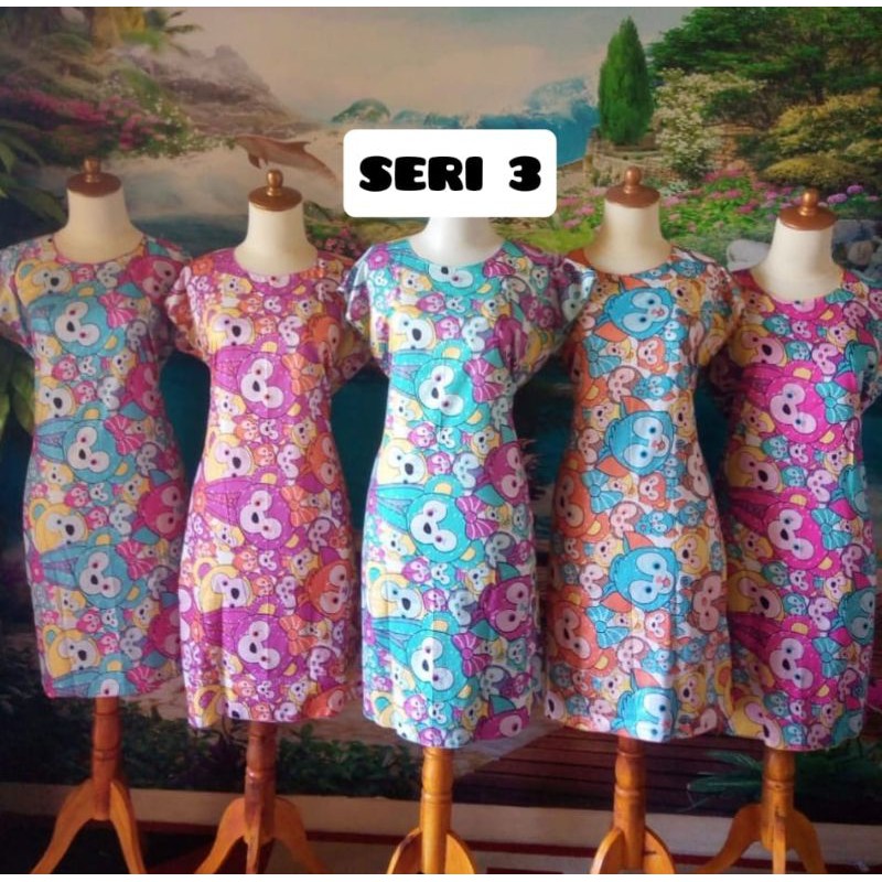 Daster batik lurus wanita murah jumbo standar santai harian