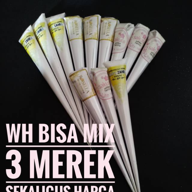"MEDINA" PAKET ZAHRA, SAKURA DAN ROSELLA / WHITE HENNA / HENNA PUTIH / HENNA WATERPROOF / HENNA PENG