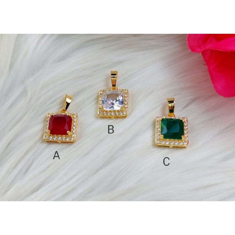 MJJ11. Liontin xuping Kalung wanita lapis emas dgn mata zircon