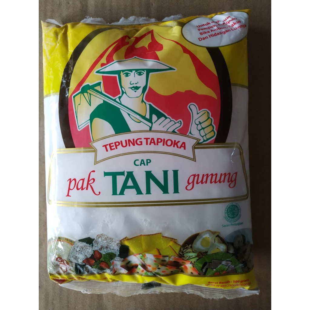 TEPUNG TAPIOKA CAP PAK TANI GUNUNG / TOPI KUNING 500 GRAM