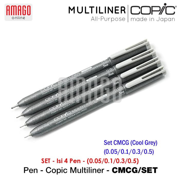 COPIC MULTILINER - COOL GREY - (4 PCS/SET) - CMCG/SET