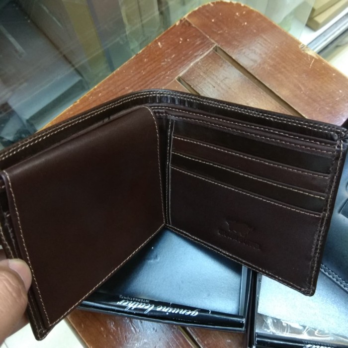 Dompet pria full kulit asli braun buffel