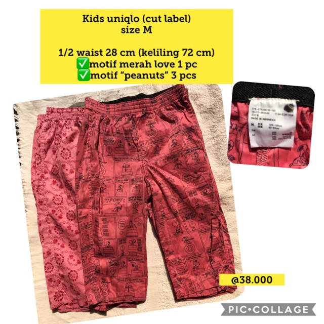 Uniqlo kids size M sisa ekspor