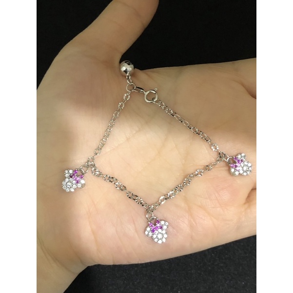 Asia Silver - Gelang Tangan Anak Perempuan Karakter Mickey Bermata Anak Perempuan Perak 925
