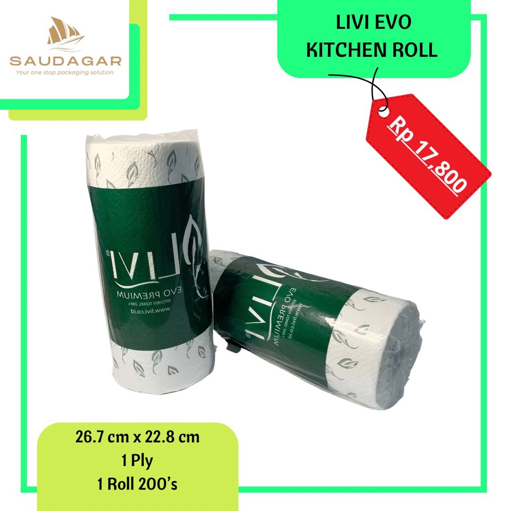 Tissue Dapur Serap Minyak Livi / Livi Evo Kitchen Towel Roll