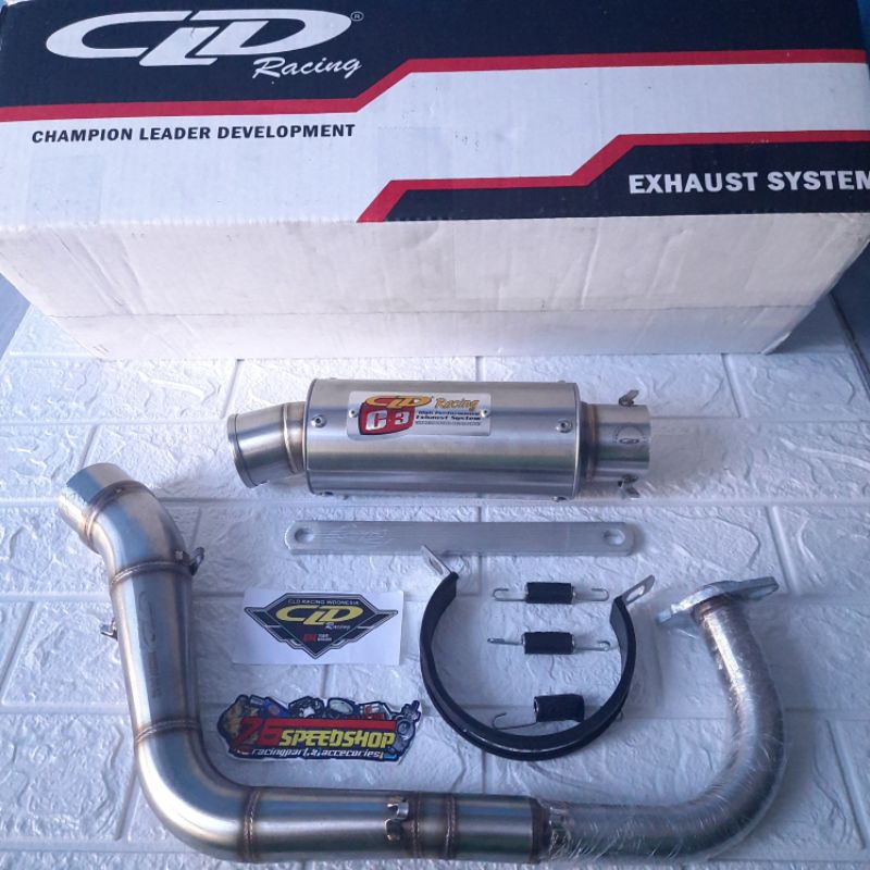 Knalpot CLD Racing C3 Bulat Original untuk motor Beat Scoopy Vario