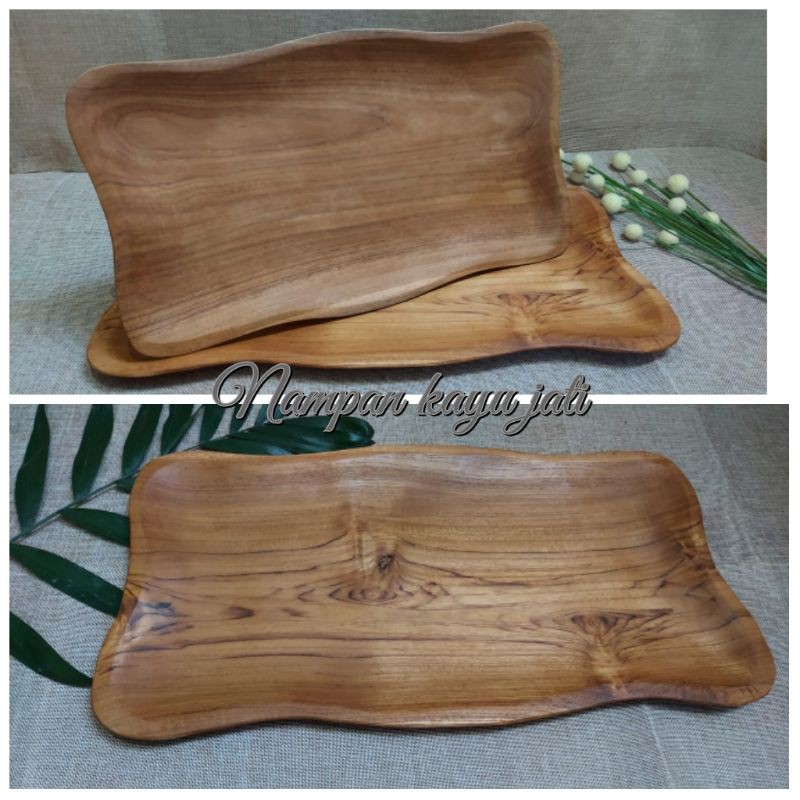TRAY/NAMPAN KAYU JATI PERSEGI