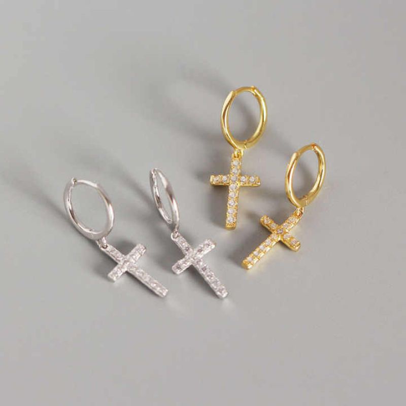 Anting Permata Salib Anting Salib Wanita Liontin Salib Titanium Antikaratan