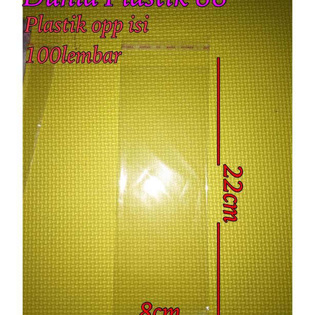 

Murah @100lembar plastik opp 8x22 lem perekat undangan seal souvenir