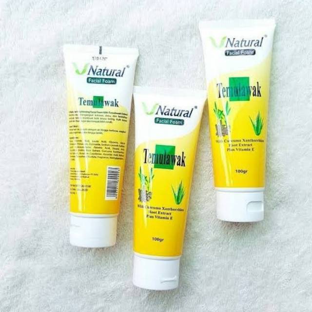 V NATURAL FACIAL FOAM TEMULAWAK 100GR - SABUN WAJAH V NATURAL