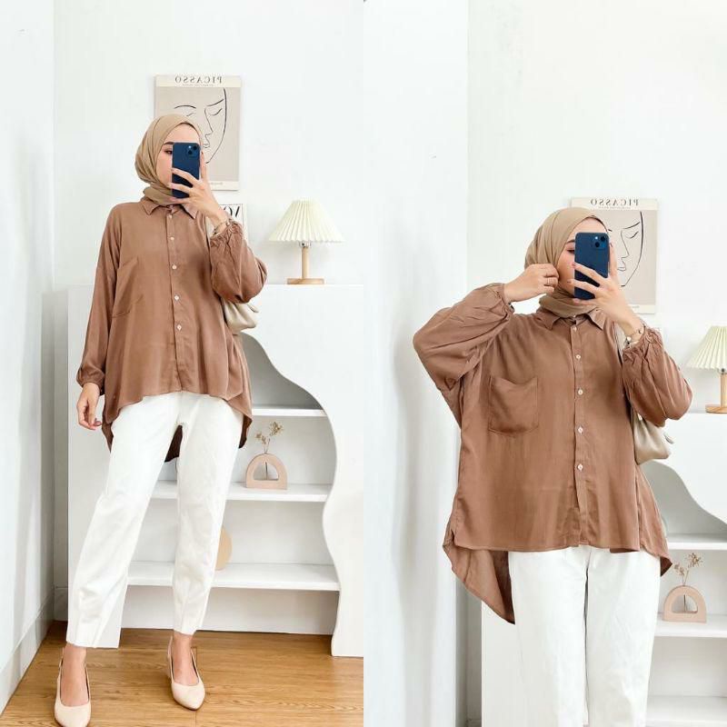 VIVARA KEMEJA OVERSIZE RAYON POLOS