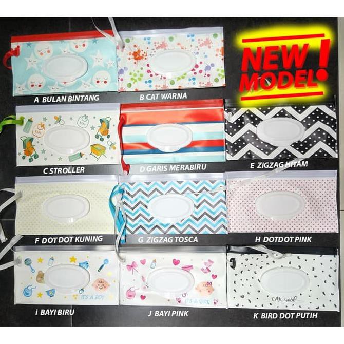 PENUTUP TISSUE BASAH WET WIPES POUCH TEMPAT TISU KOTAK COVER BAYI LUCU - STROLLER