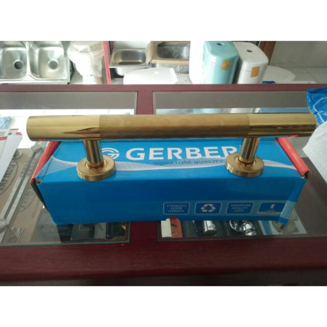 Pull handle tarikan pintu pegangan pintu gerber kuning emas 35cm