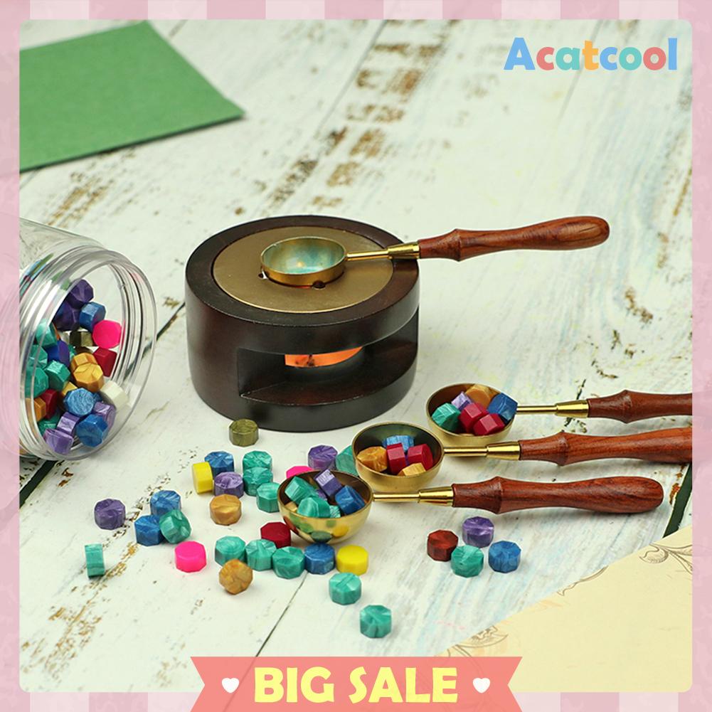 Tungku Peleleh Lilin Segel Bahan Kayu Solid Gaya Retro